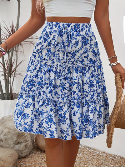 Jupe Fleurie Bleue